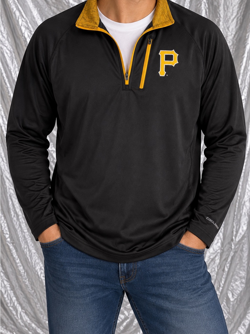 Pittsburgh Pirates Majestic Cool Base Men’s 3XL Black 1/4 Zip Pullover MLB